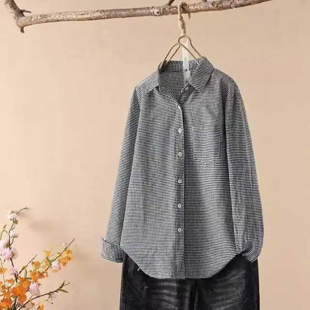 Striped Cardigan Slimming Single breasted Lapel Long Sleeve Shirt Black - Shop at LoveMi