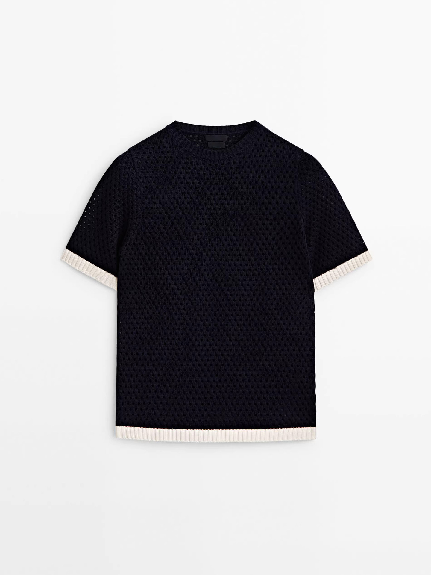 Title 2, Hollow Comfort Short Sleeve Round Neck Sweater