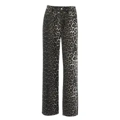 Pure Cotton Design Leopard Print High Waist Fashion Personalised Casual Pants New Cross-border Versatile Niche Trousers - Leopard Print - View 1