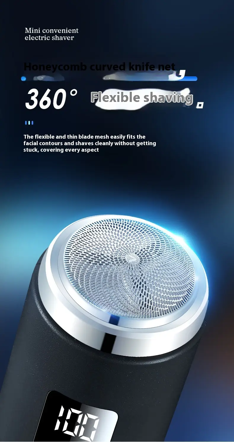 Mini Men's Electric Shaver With Power Display