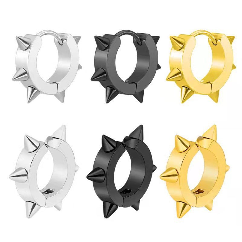 Clip-On Round Earrings Electroplated Stainless Steel