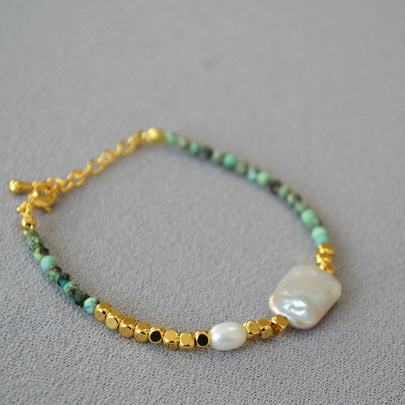 Irregular Geometric Rectangular Baroque Necklace And Bracelet For Women