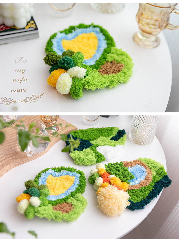 Title 14, Handmade Diy Moss Coaster Carpet Material Packa...