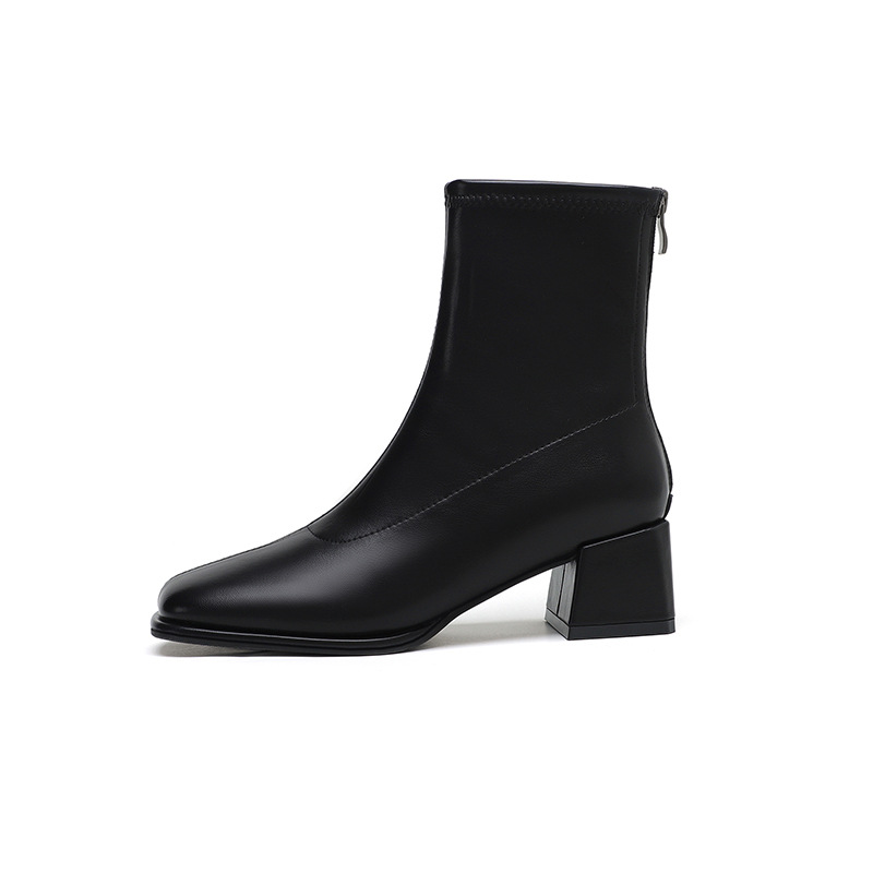 Microfiber Heeled Ankle Boots