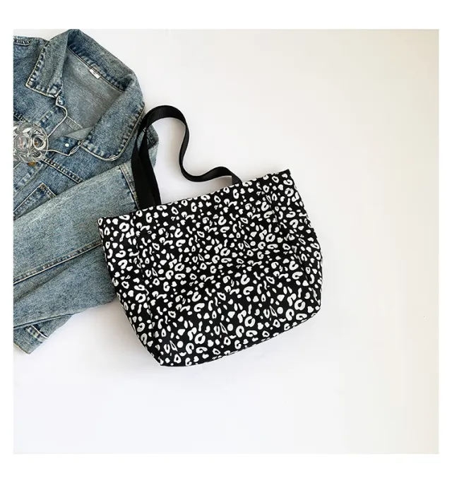 Fashion Leopard Print Tote Shoulder Bag Black - Shop at LoveMi
