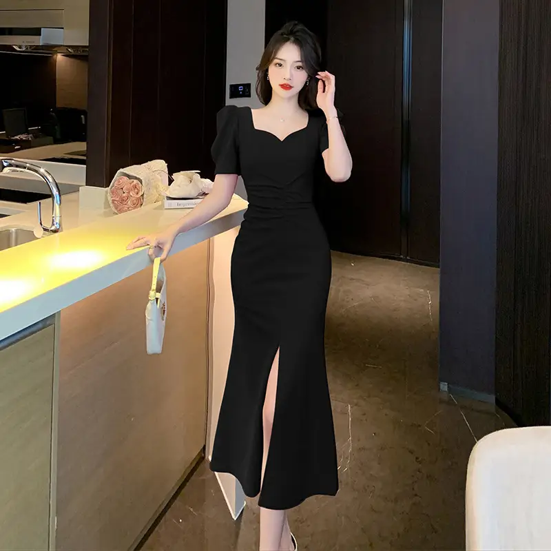 Women's Slim Fit Socialite Slimming Sheath Split Dress