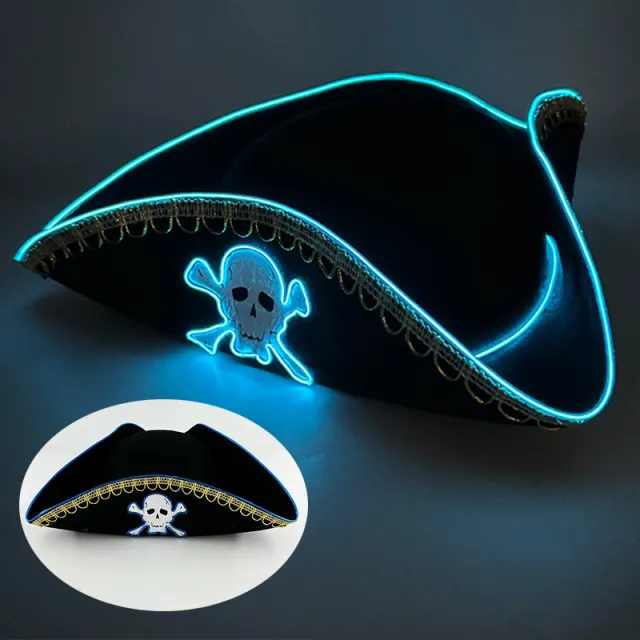 LED Luminous Trend COS Western Cowboy Hat Tricorne Dark Blue Light - Shop at LoveMi