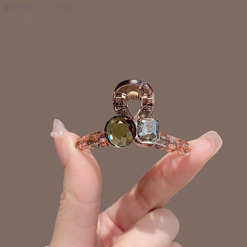 Exquisite Square Zirconia Small Claw Clip New Pearl Bangs Clip Side