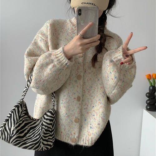 Idle Style Loose Retro Knitted Cardigan Jacket