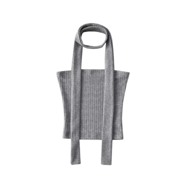 Spring Strapless Vest Women's Outer Wear Scarf Top Light Gray - Shop at LoveMi