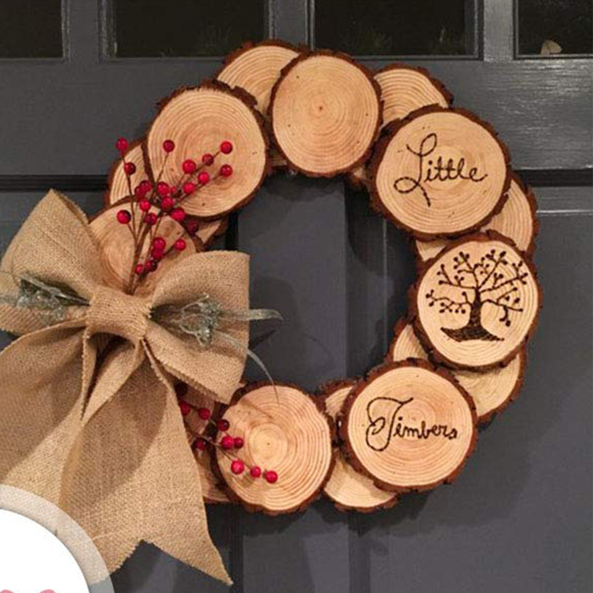 Title 9, Christmas Festival Natural Wood Piece Wooden Po...