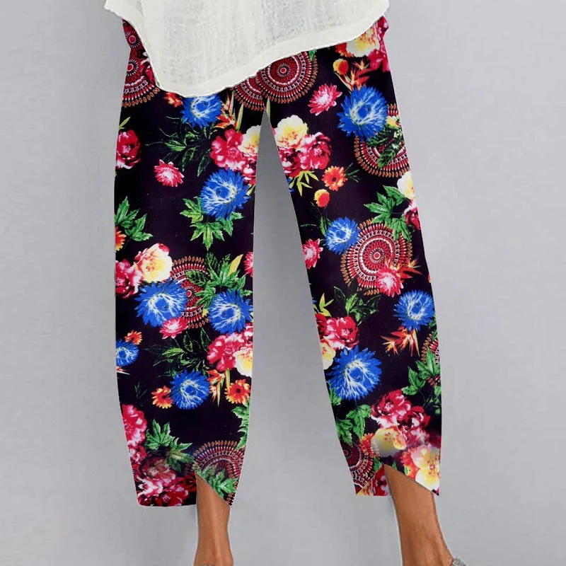 Title 3, Printed elastic waist pocket casual pants