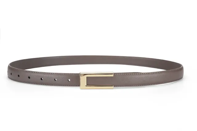 Cowhide Retro Black All match Decorative Skirt Suit Jeans Leather Thin Belt Elephant Gray - Shop at LoveMi