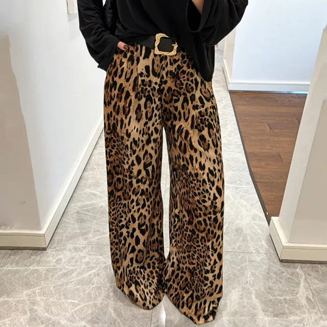 Stylish Casual And Chic Leopard print Womens Retro Straight leg Loose Pants Leopard - Shop at LoveMi