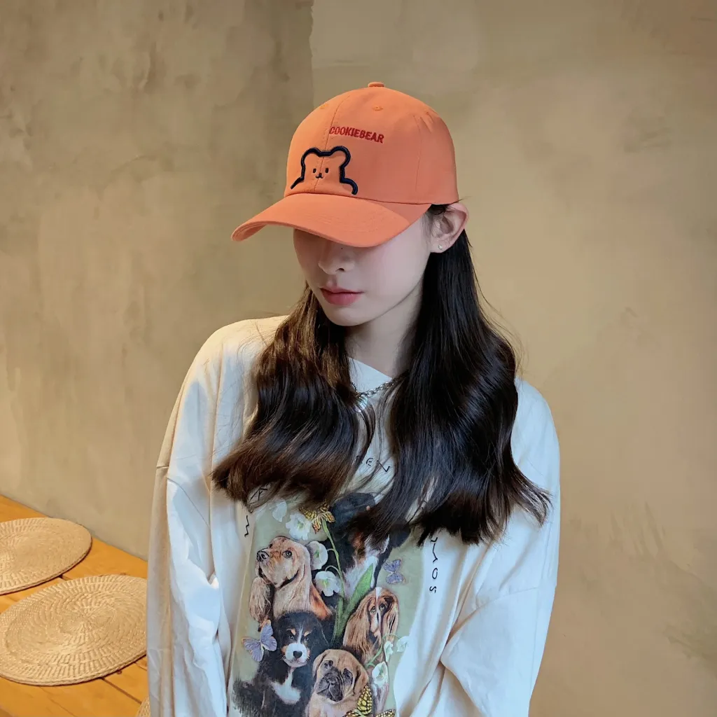 Leaning Bear Outdoor Sports Baseball Cap Tide - Orange