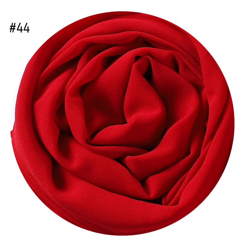 Solid Color Pearl Chiffon Scarf Head Covering Monochrome