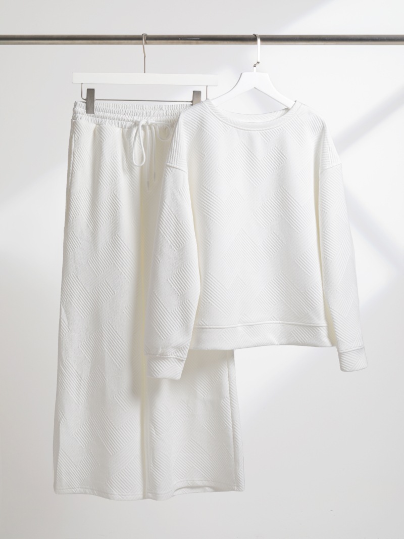 Solid Color Texture Casual Suit European And American Thick Loose Drawstring Sports Two-piece Set - Image 3