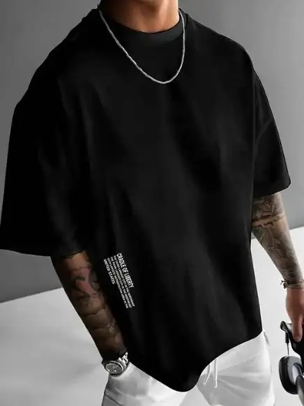 Men's Crew-Neck Loose Casual Letter Short-Sleeve