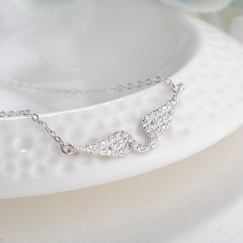 Gilding Zircon Angel Wings Chic All-match High-grade Light Luxury Ladies Necklace