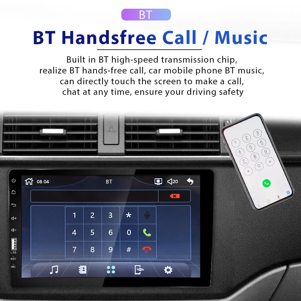 9-inch CarPlay Single-Din MP5 Player For Cars