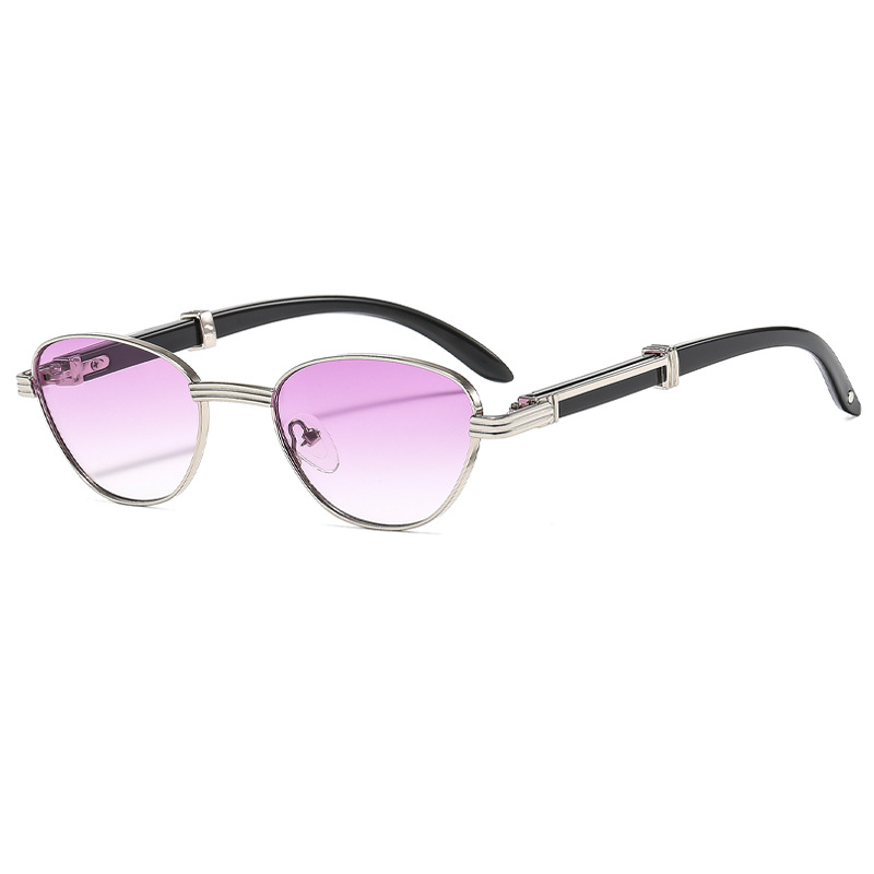 Women's Retro Simple Outdoor Oval Frame UV-proof Sunglasses - Image 11