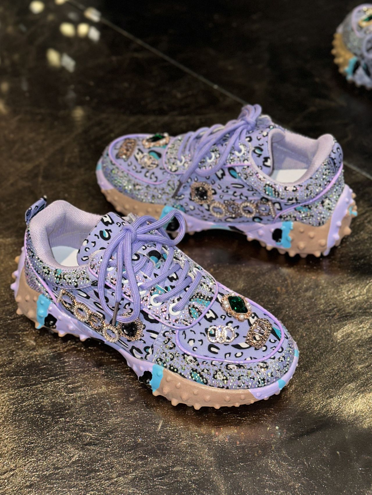 Women's Rhinestone Durian Shoes Casual Sneakers — sole detail 9