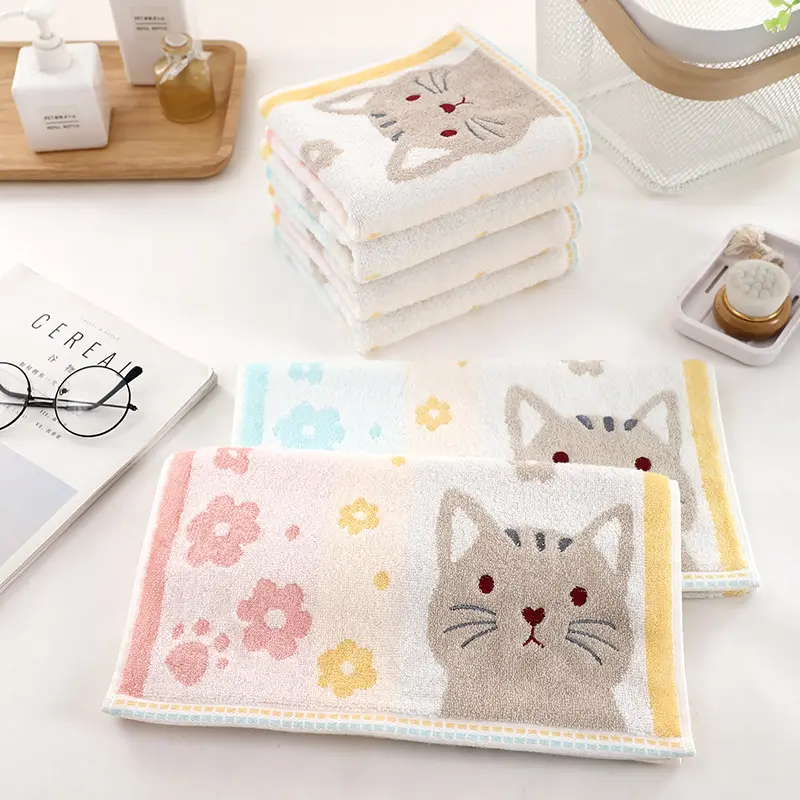 Soft Absorbent Embroidered Jacquard Towels