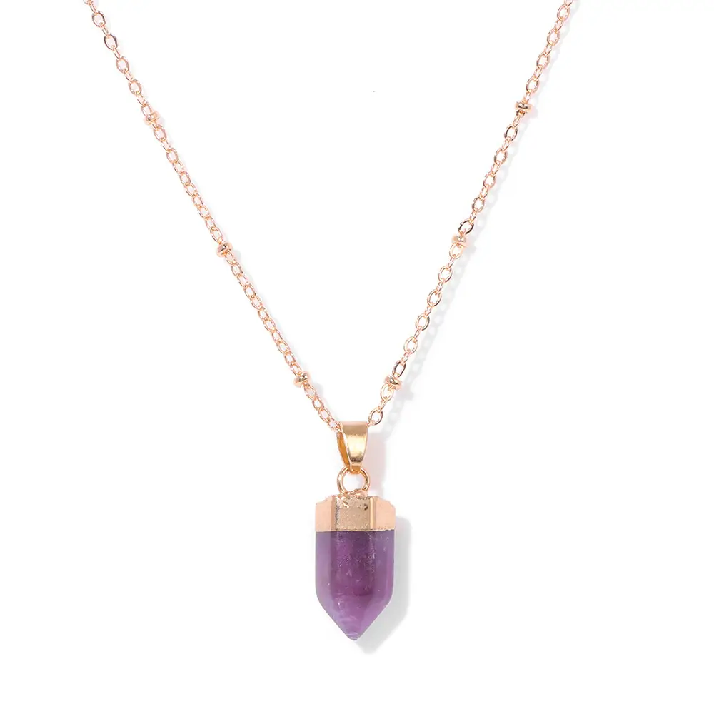 Natural Stone Pendant Necklace Women