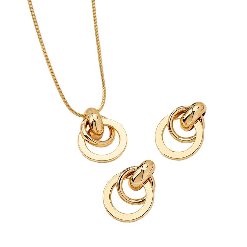 Gold-Tone Necklace and Earrings Set
