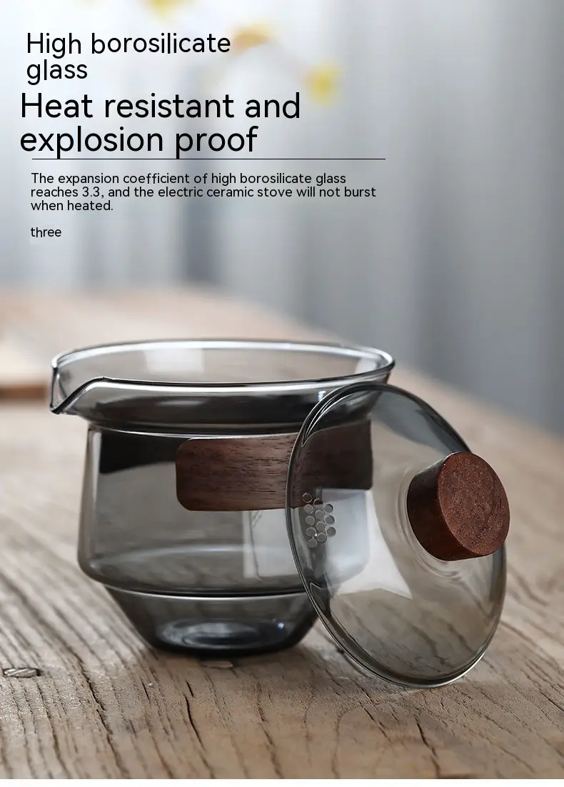 High-end Tea Making Glass Gaiwan Tea Cup Set
