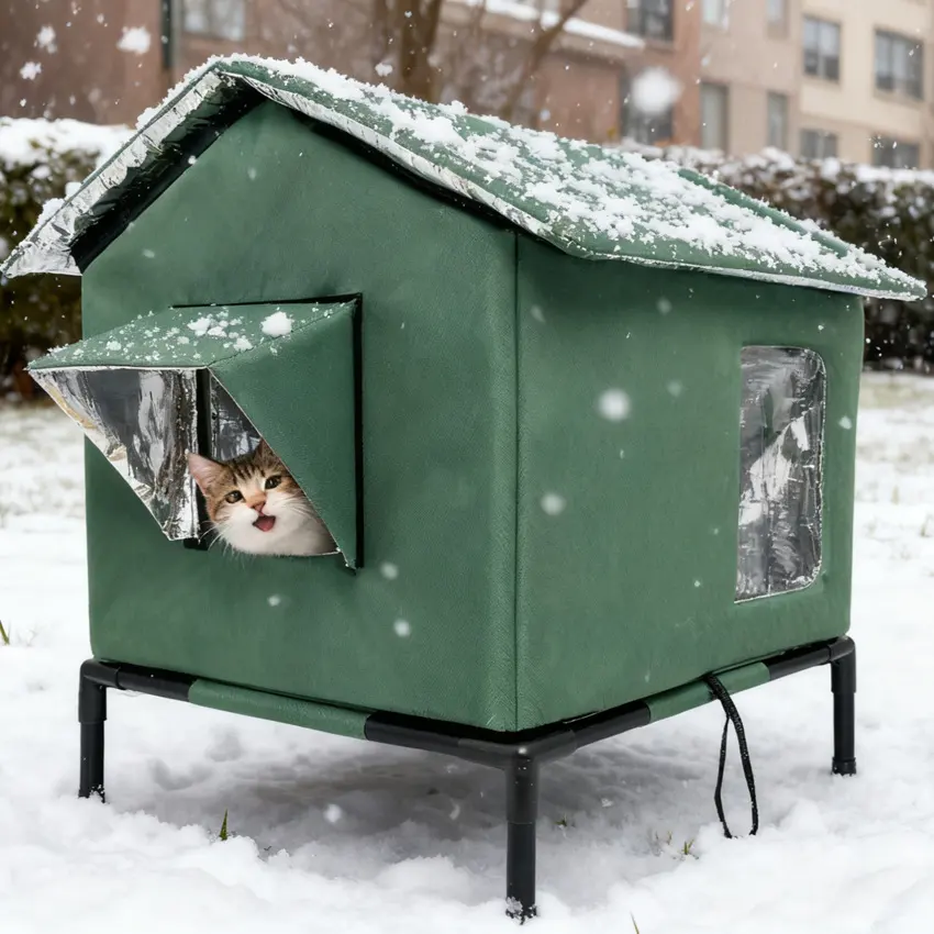 Outdoor Elevated Waterproof Foldable Cat Pet House