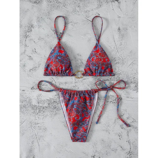 Sexy Multi color Printed Bikini Two piece Swimsuit Red - Shop at LoveMi