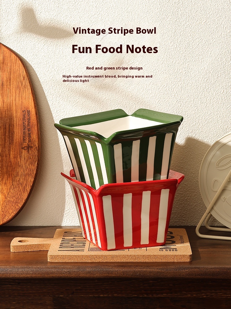 Ceramic Popcorn Bowl French Fries Shape Snack Fruit Vegetable Salad Dessert