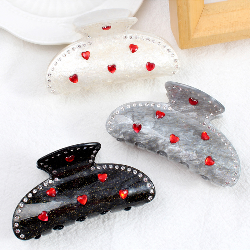 Title 2, Spring And Summer Heart Trendy Acrylic Barrettes