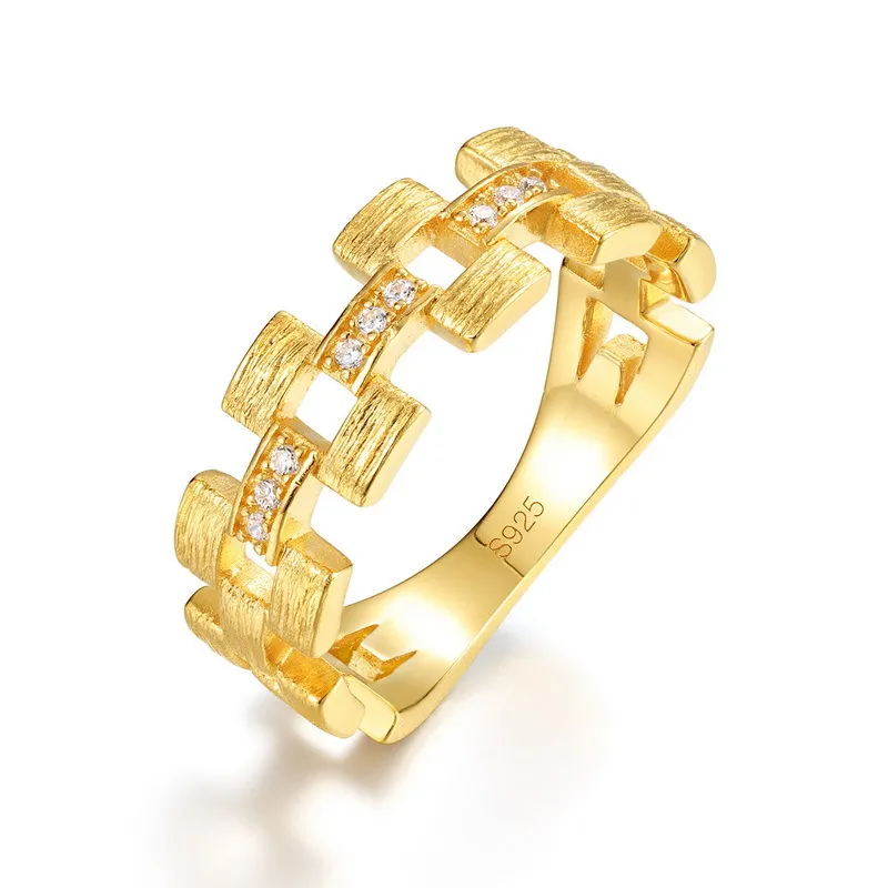 S925 Gold-plated Silver Ring Niche Design Jewelry - Hk11