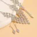 Diamond-shaped Jewelry Necklace Bracelet Earrings For Women view 2