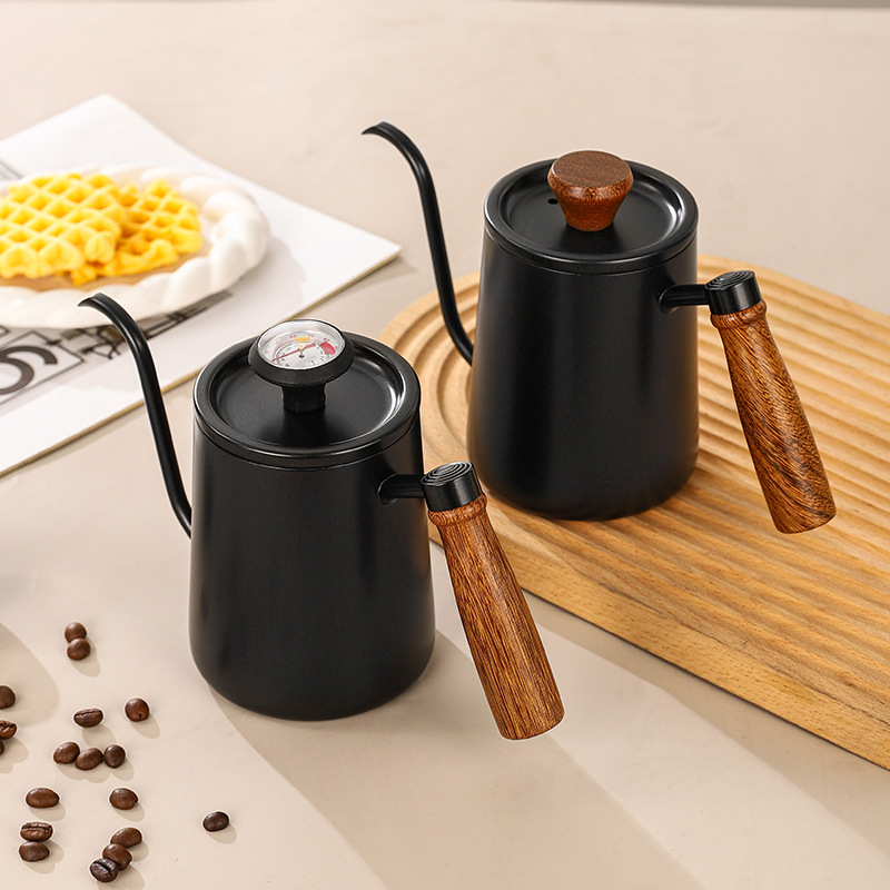 304 Stainless Steel Pour-over Coffee Kettle 600ml Black