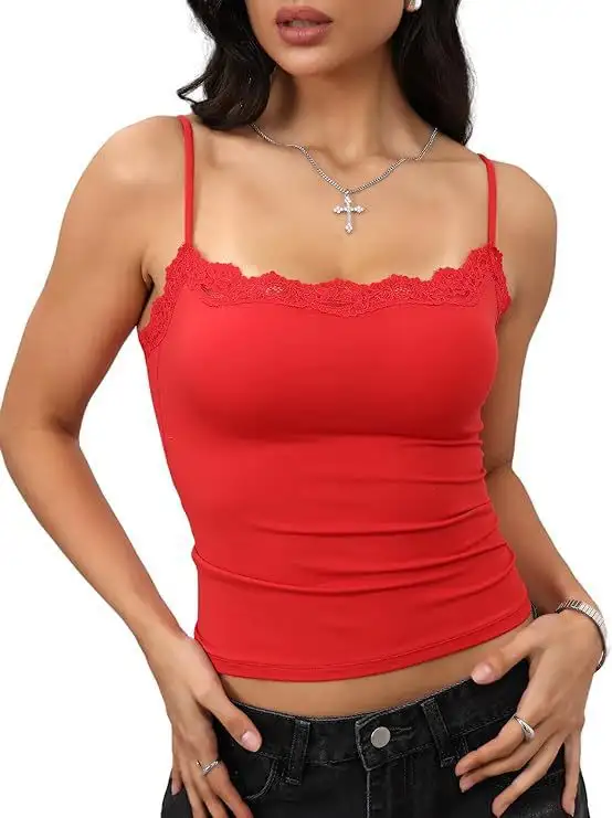 Women's Lace Camisole Square Collar Sexy Sleeveless Top
