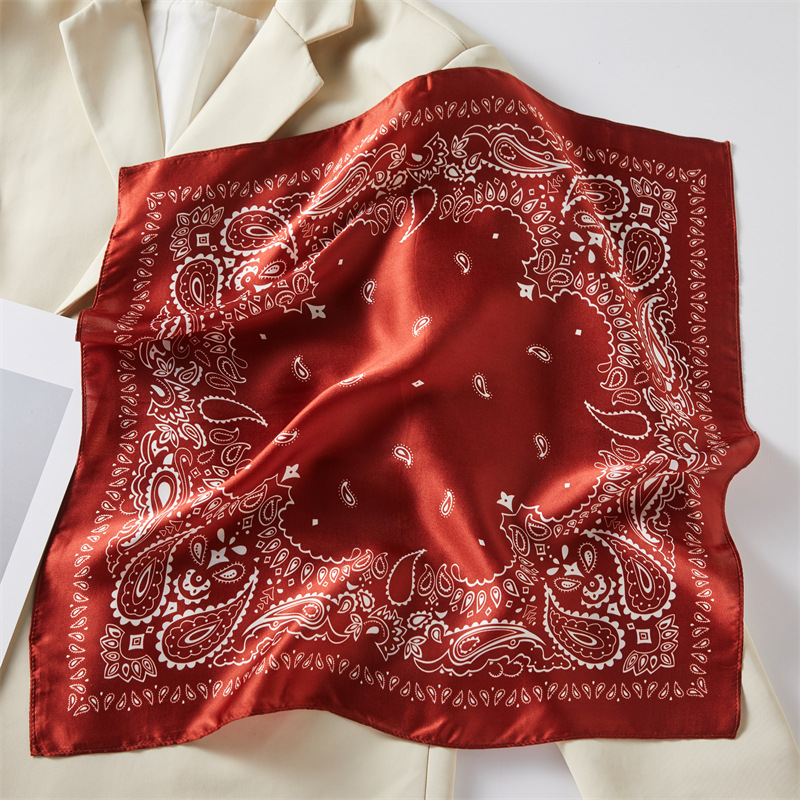 Black Four-Panel Silk Authentic Silk Scarf