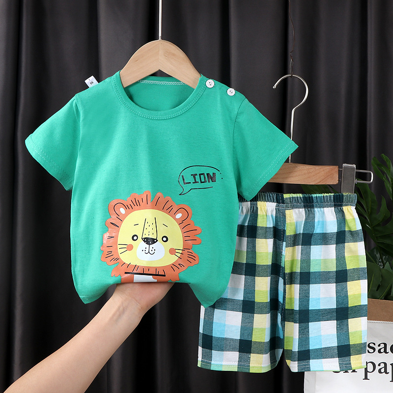 Short Sleeve Green Color Lion