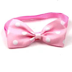 Pet Supplies Accessories Polka Dot Bow Tie - Pink And White Dots - View 1