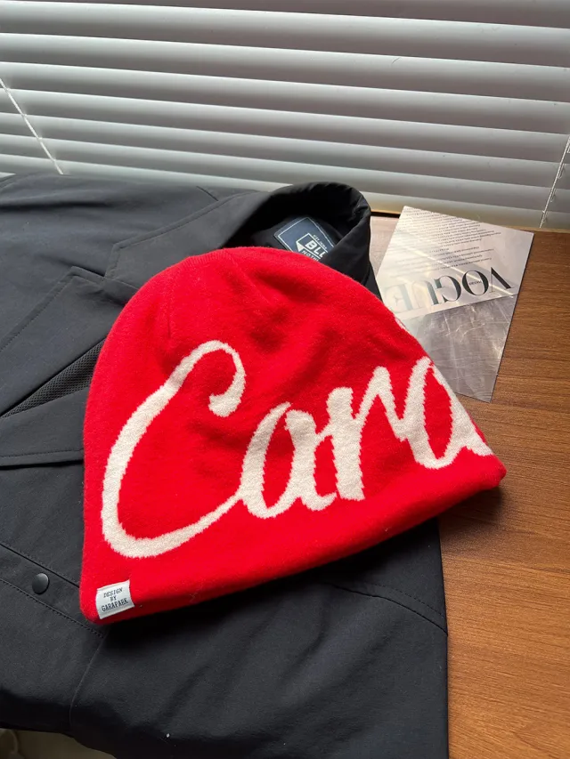 American Street Sleeve Cap Thick Double Layer Beanie Hat Red - Shop at LoveMi