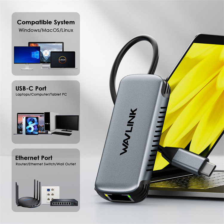 NWU340G 5 Gbps Driver-free USB-C To Ethernet Adapter