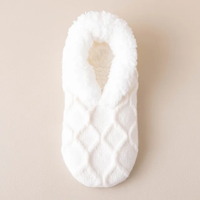 Winter Warm Short Cotton Slipper Socks Unisex Thicken Thermal Plush Home Floor Sock Soft Non slip Grip Fuzzy Floor Fluffy Socks Milky White - Shop at LoveMi