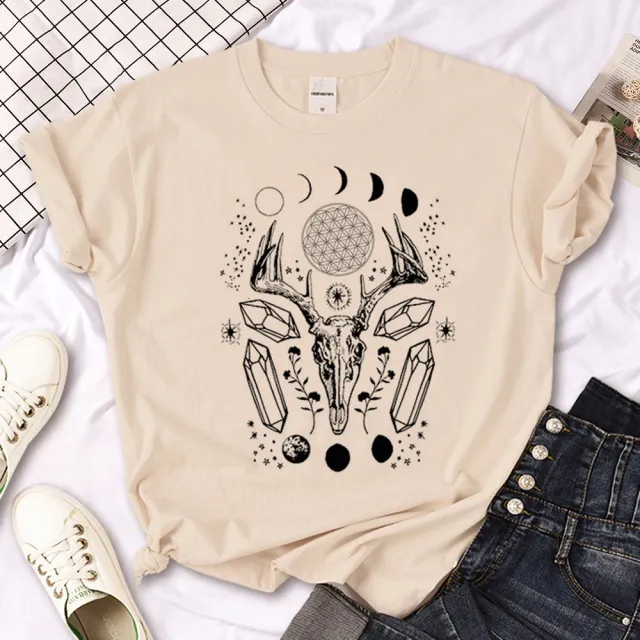 Witch Triple Moon Gothic Sun Tshirt Women Y2K Tee Female Des Style 11611 - Shop at LoveMi