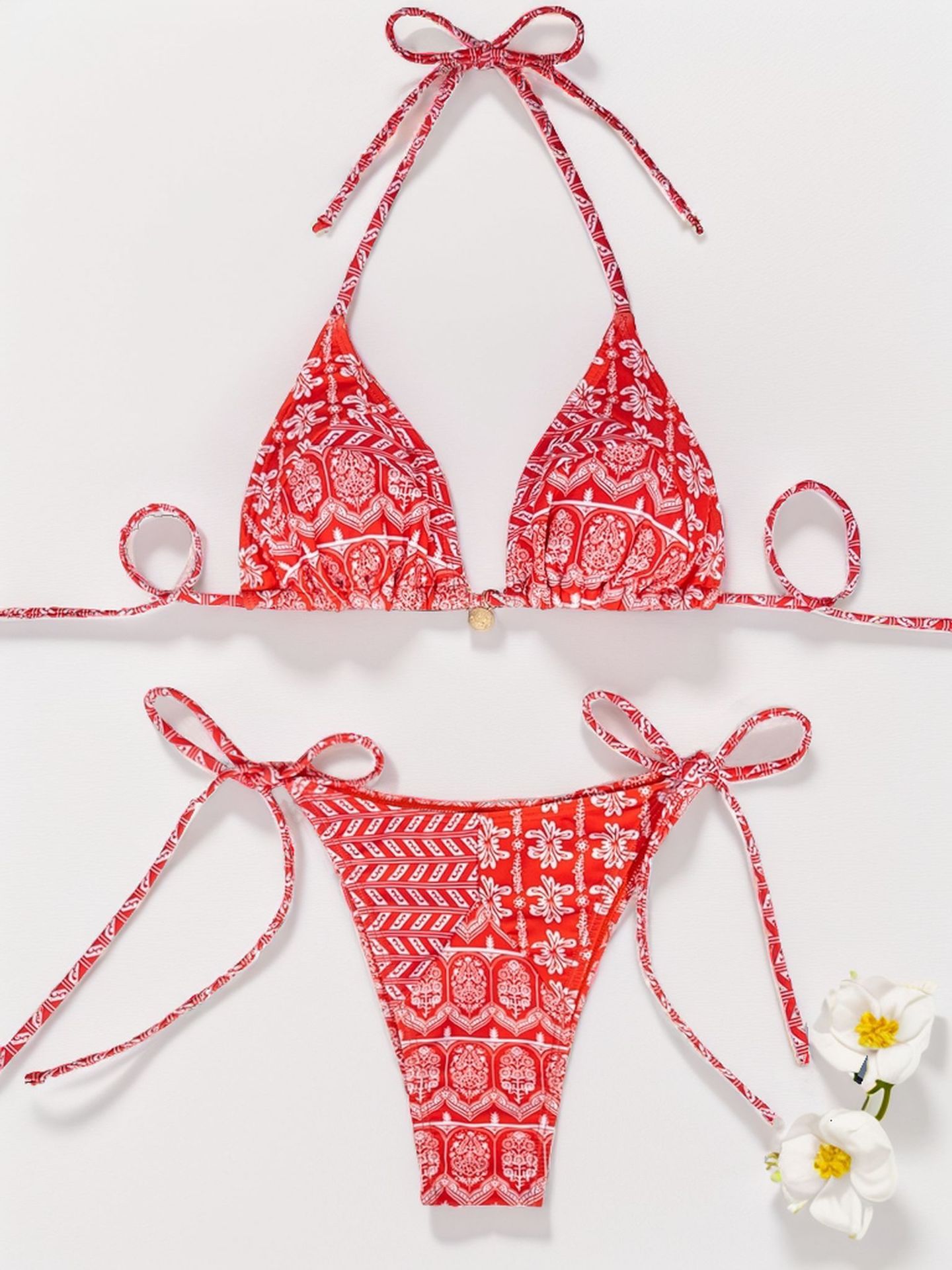 Title 16, Damen Bikini Split mit Print und Schnürung. Der...