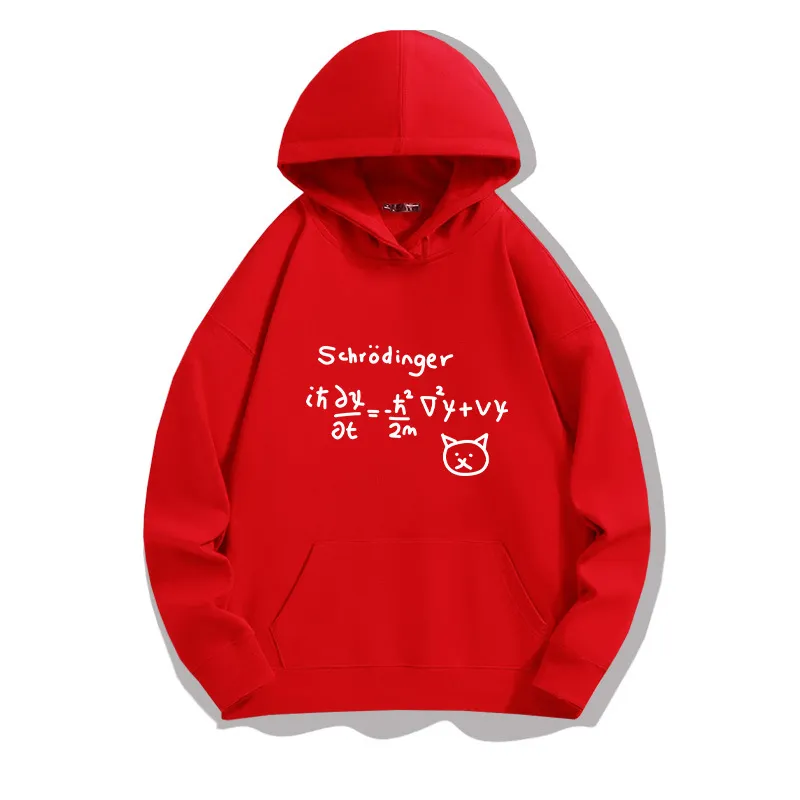 Schrodinger's Cat Hooded Pullover In Summer - Red Hoody