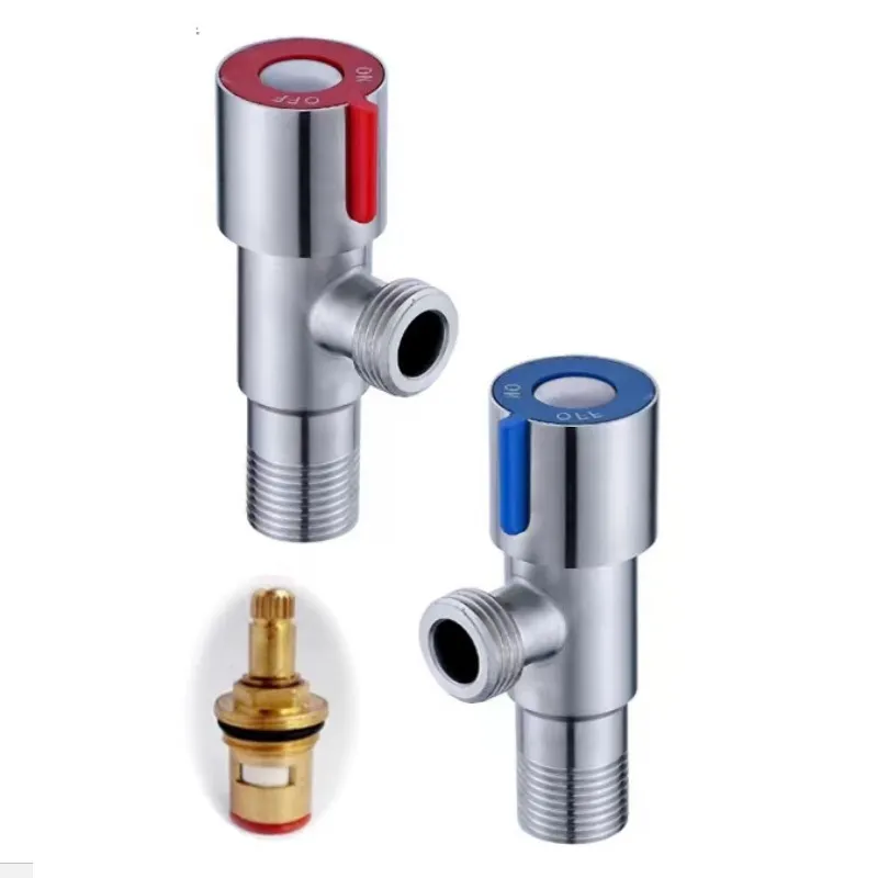 Stainless Steel Red And Blue Wheel Triangle Valve - 201 Iron Rod Valve Core