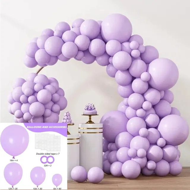 Birthday Package Balloon Chain Wedding Decoration Scene Layout Balloon Set Lavender Suit - Shop at LoveMi