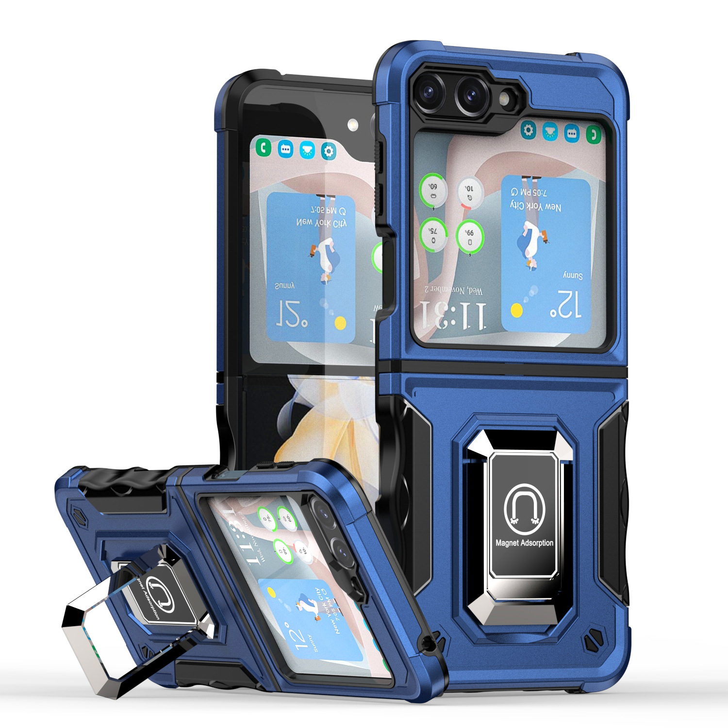 Army Flag Ring Z Flip5 ZFlip4 Magnetic Bracket Phone Case - Image 5